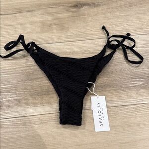 Seafolly Textured Black Bikini Bottom